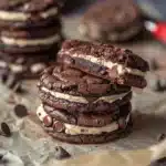 brownie cookie dough sandwich cookies - featured image
