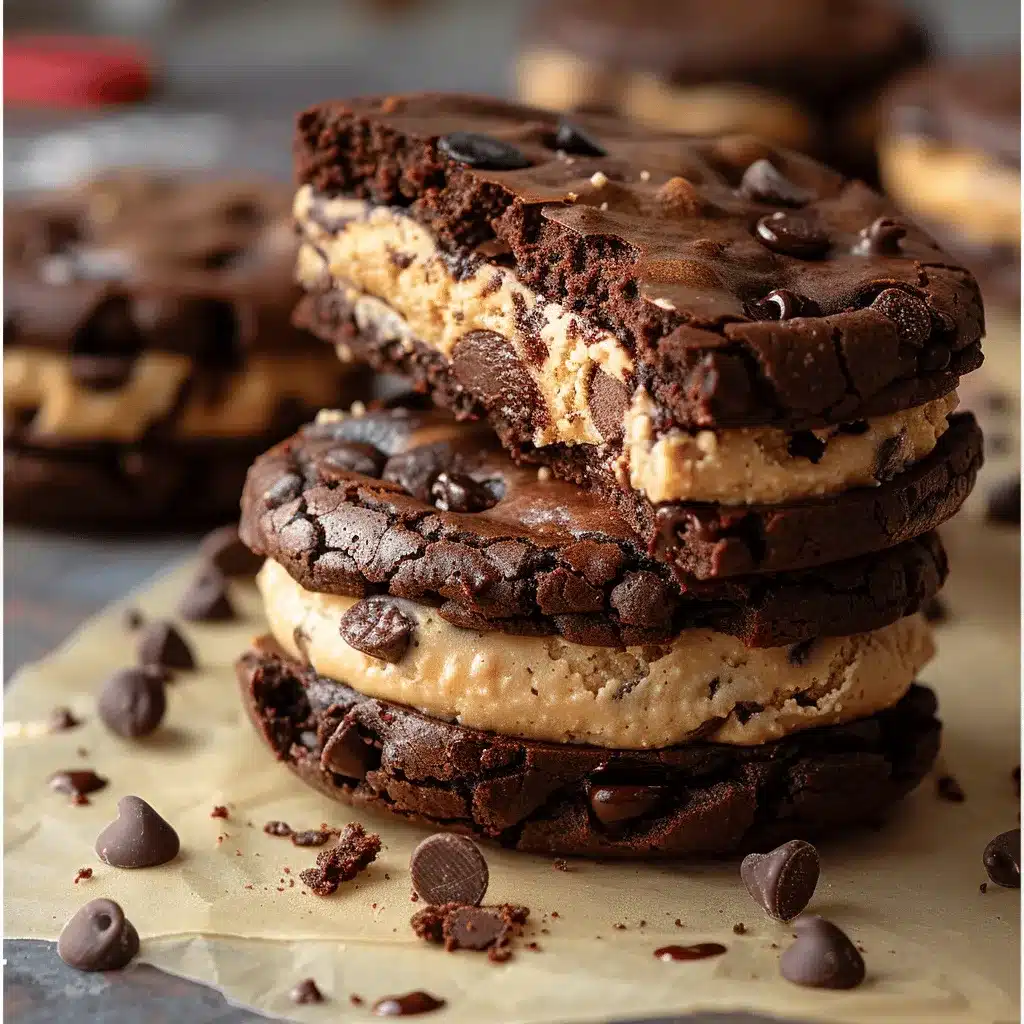 brownie cookie dough sandwich cookies preparation steps