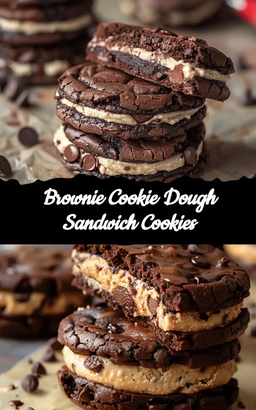 brownie cookie dough sandwich cookies recipe