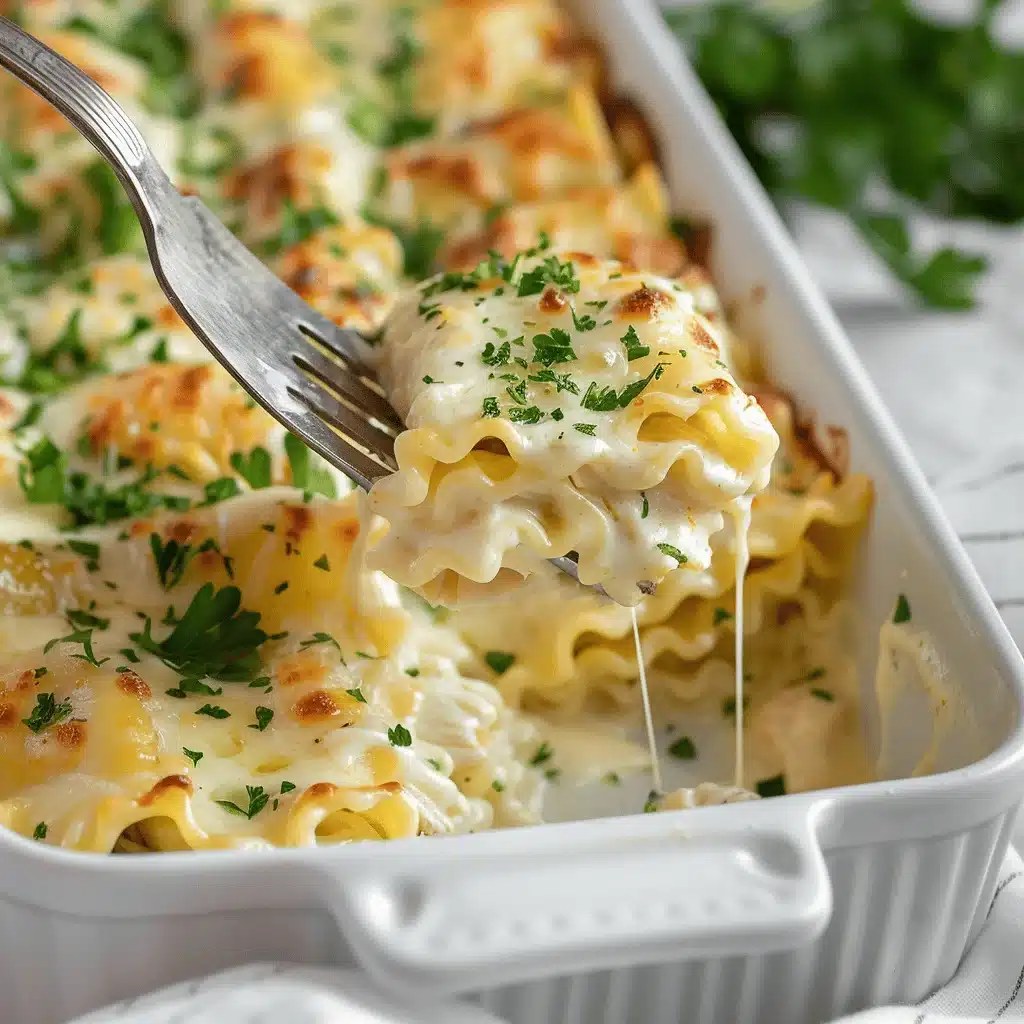 Chicken Alfredo Lasagna Roll Ups - featured image