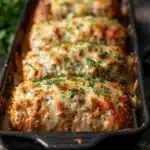 garlic parmesan chicken meatloaf - featured image