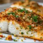 garlic parmesan crusted halibut - featured image
