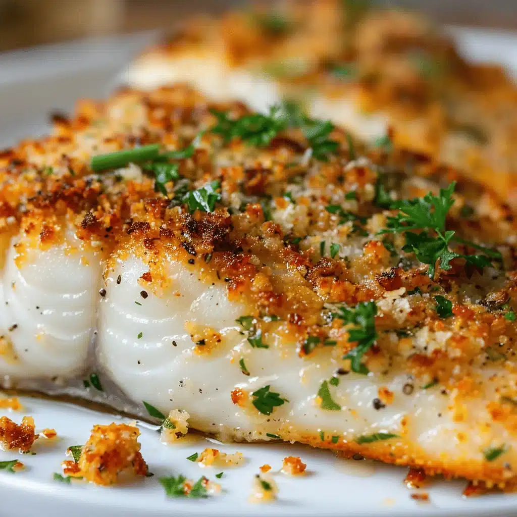 garlic parmesan crusted halibut - featured image