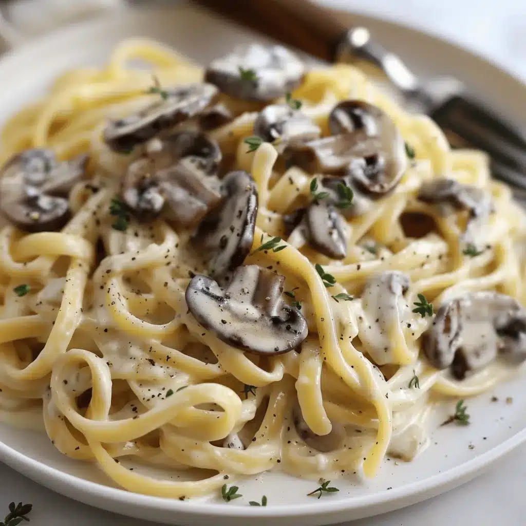 mushroom fettuccine Alfredo preparation steps