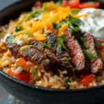 steak queso rice - featured image