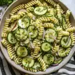 vegan cucumber pasta salad - featured image