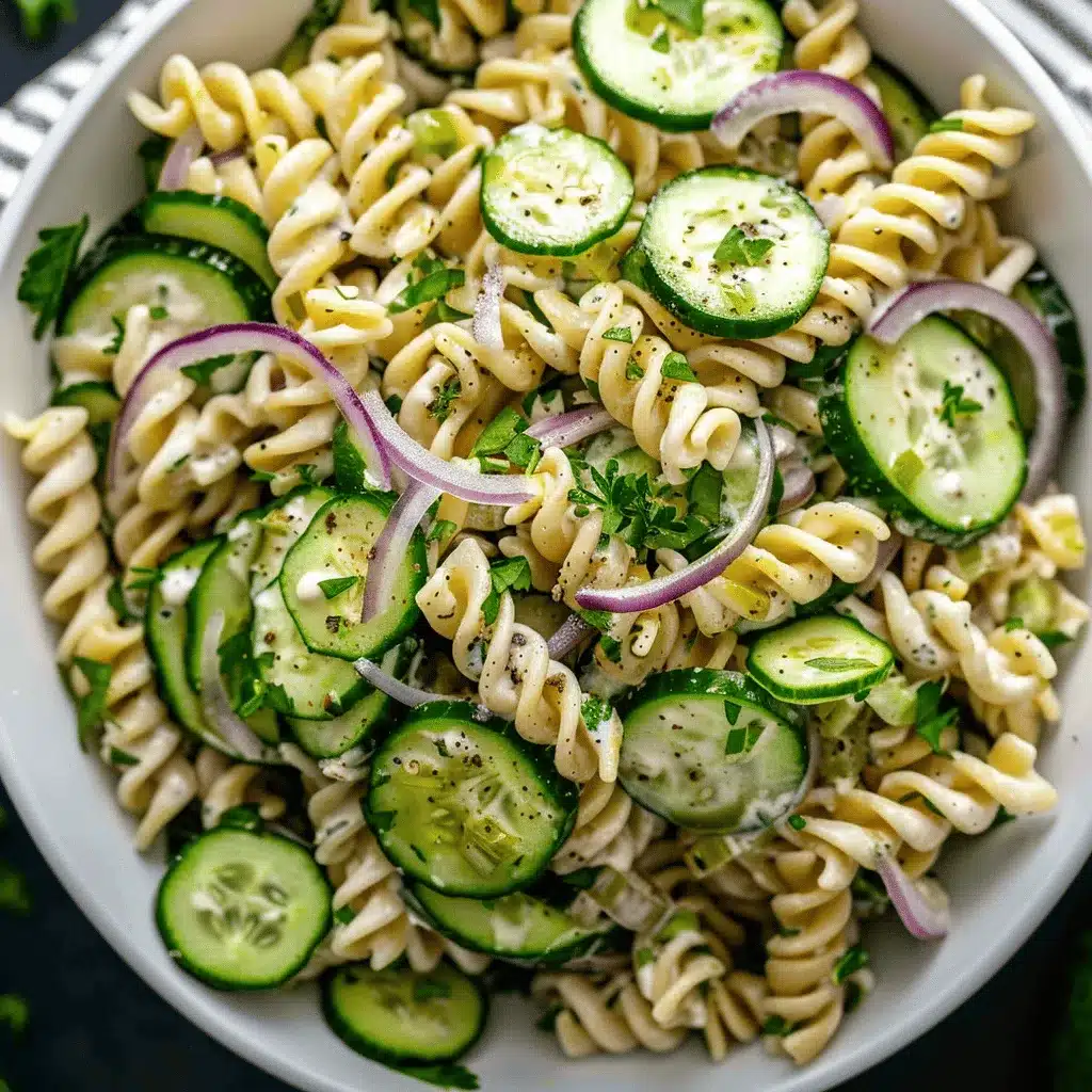 vegan cucumber pasta salad preparation steps