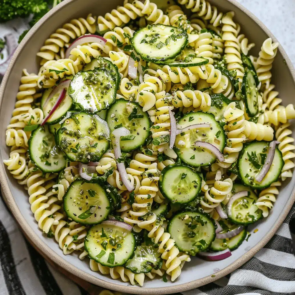 vegan cucumber pasta salad - featured image