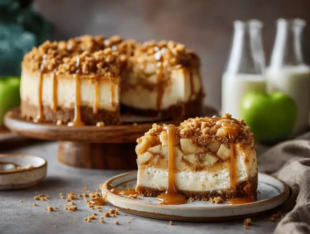 apple crumble cheesecake - featured image