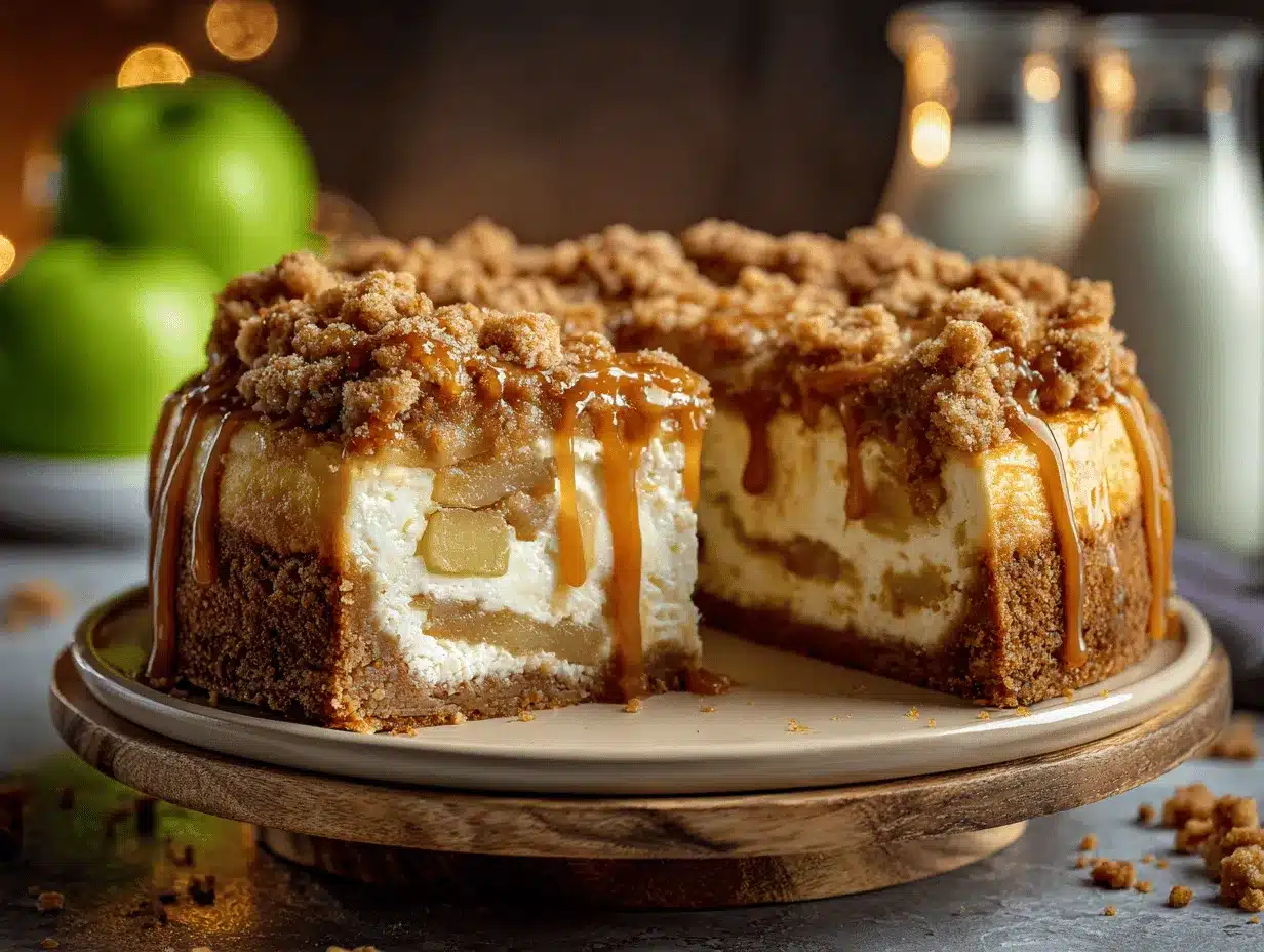 apple crumble cheesecake preparation steps