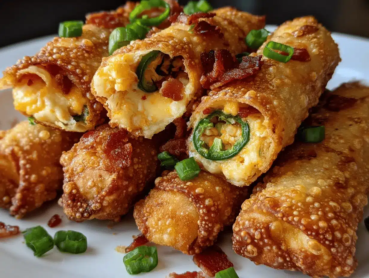 bacon jalapeño popper eggrolls preparation steps