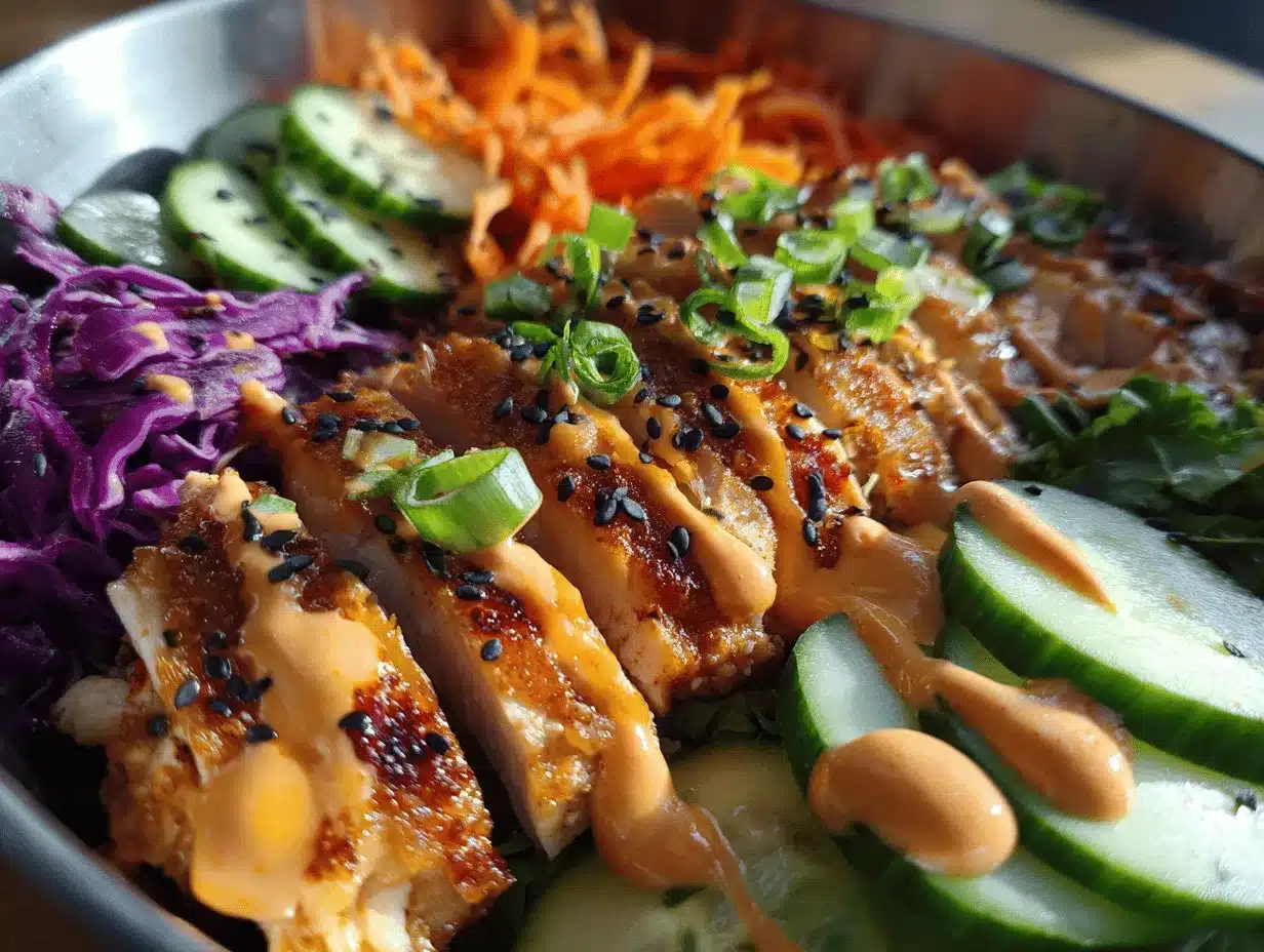 Bang Bang Chicken Bowl preparation steps