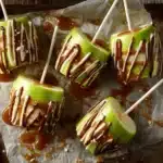 caramel apple slices on a stick - featured image