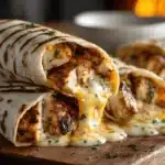 cheesy garlic chicken wraps - featured image