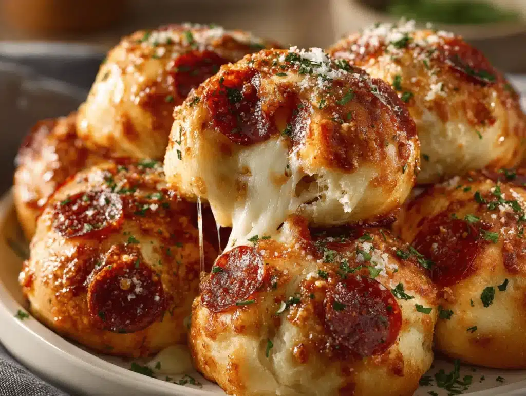 cheesy pepperoni pizza bombs - featured image