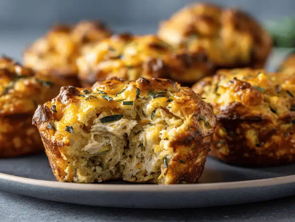 chicken cheese zucchini muffins - featured image