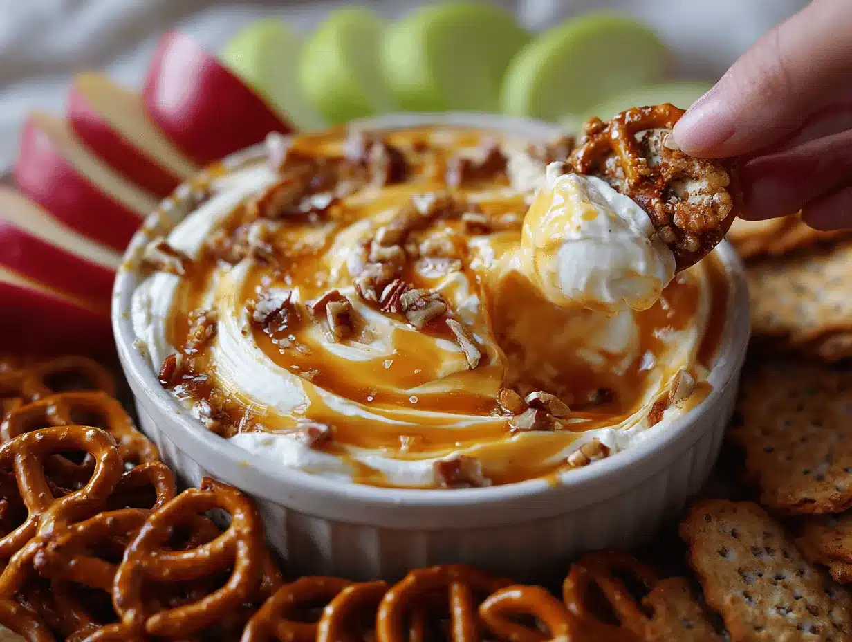 cream cheese caramel apple dip preparation steps