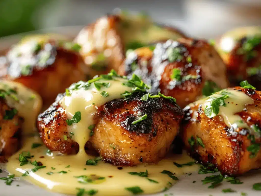 creamy grilled chicken bites - featured image