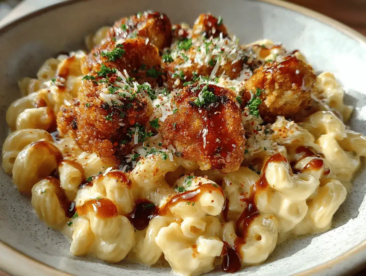 creamy honey pepper chicken mac and cheese preparation steps