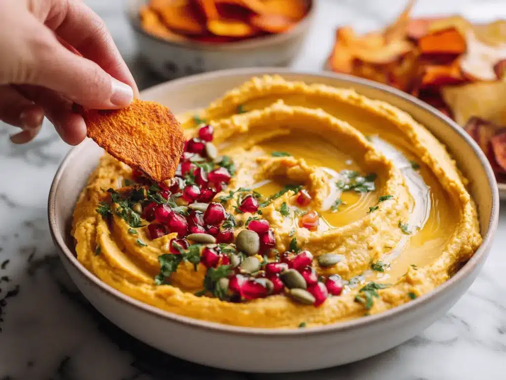 creamy pumpkin hummus - featured image