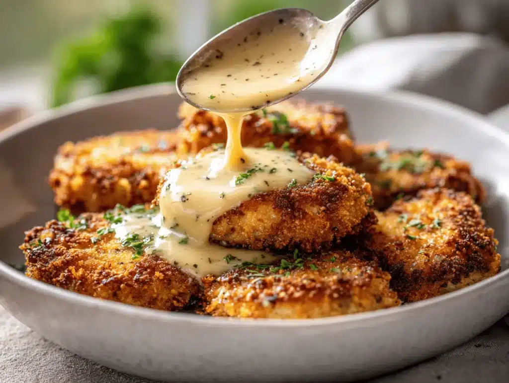 Crispy Parmesan Chicken with Garlic Sauce - featured image