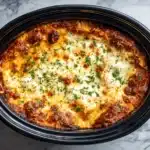 easy crockpot lasagna - featured image