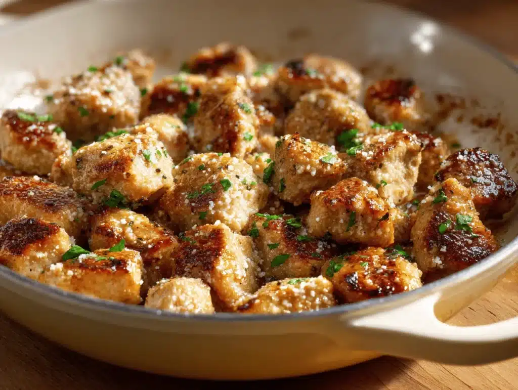 garlic parmesan chicken bites - featured image