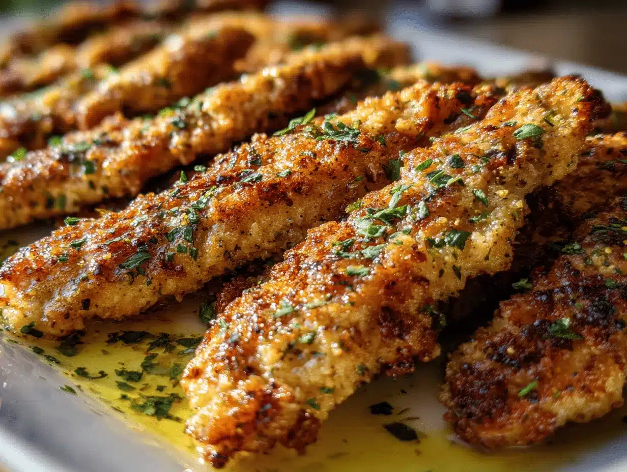 Greek chicken tenders preparation steps