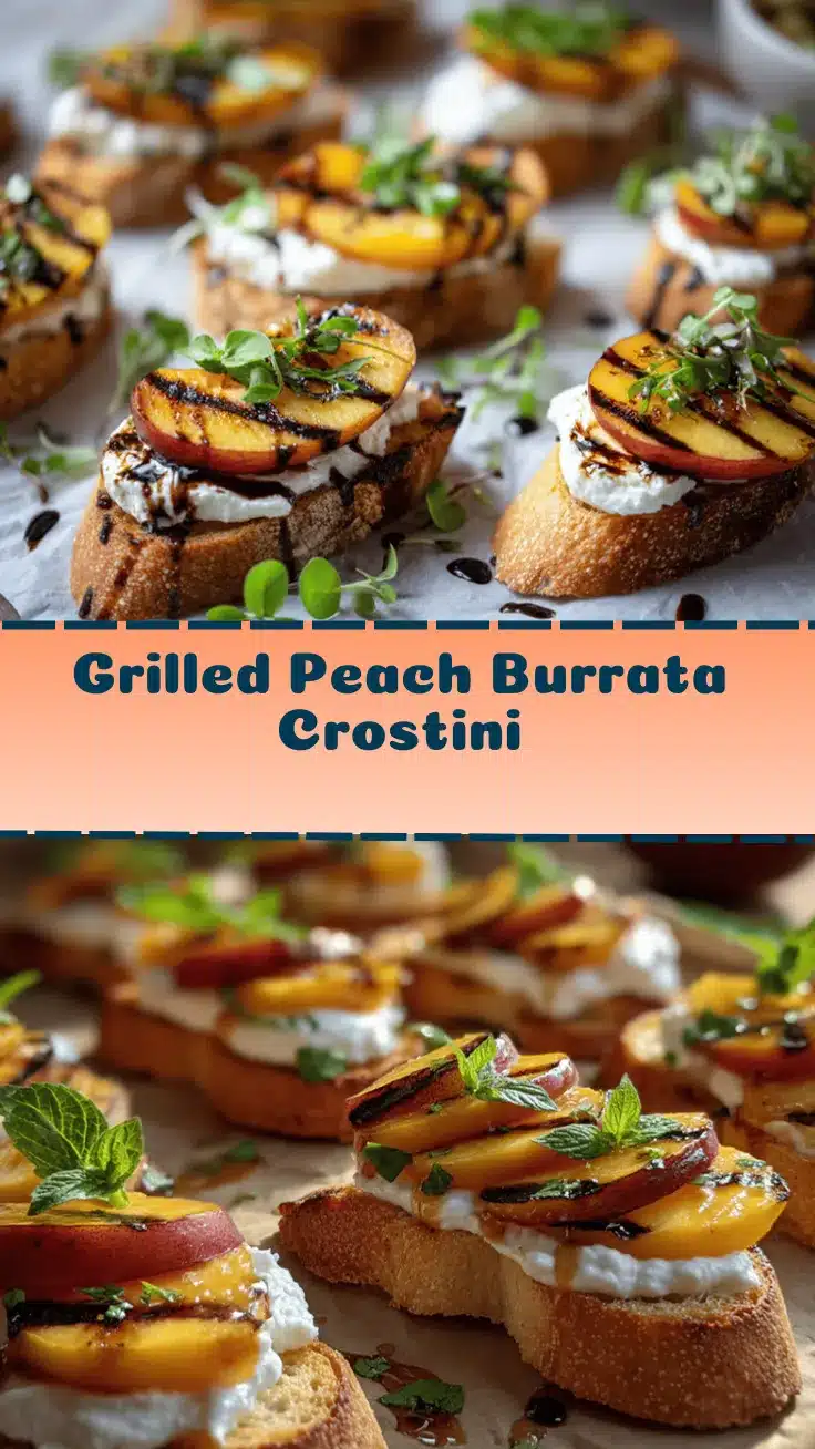 grilled peach burrata crostini recipe