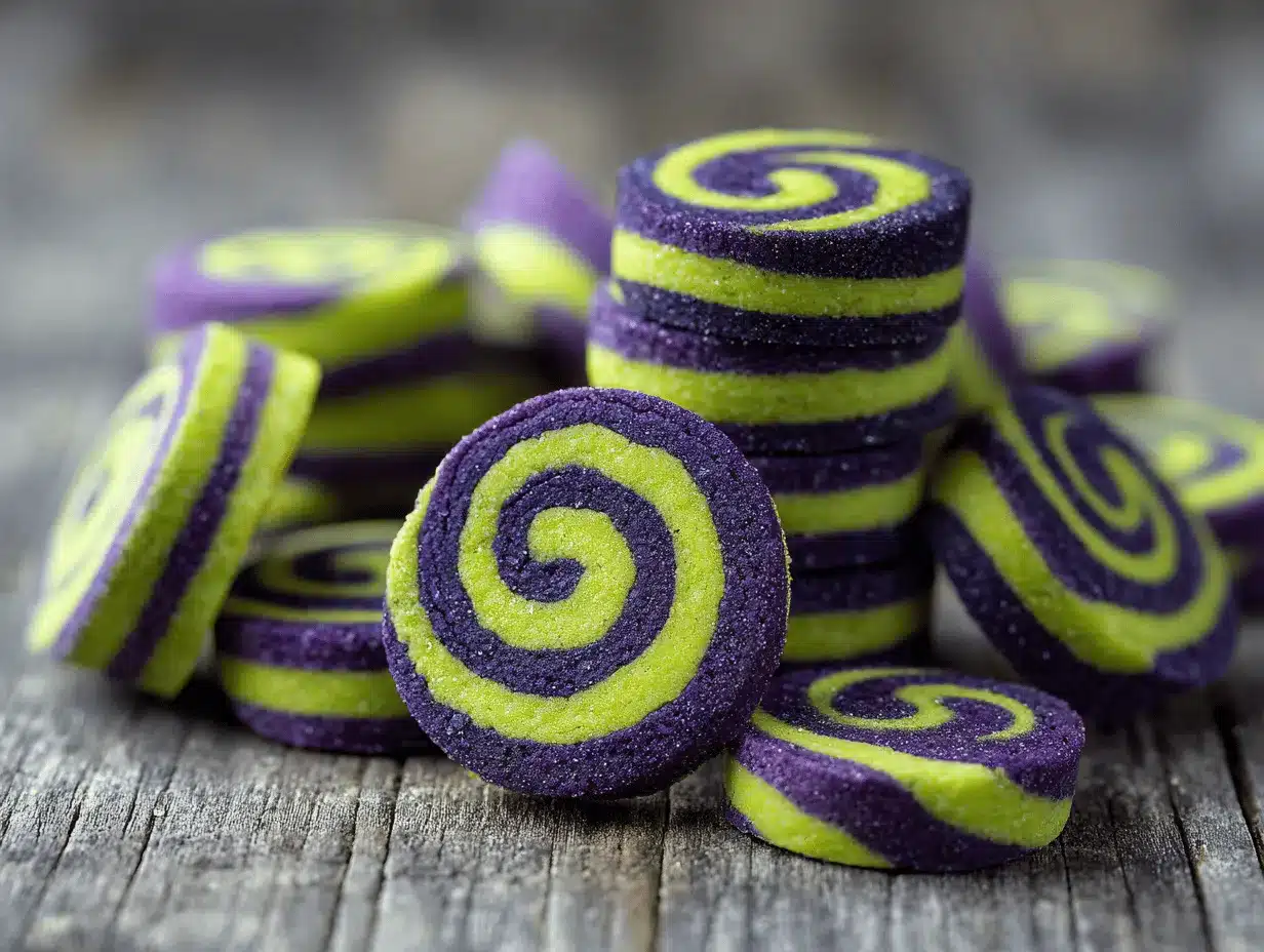 Halloween pinwheel cookies preparation steps