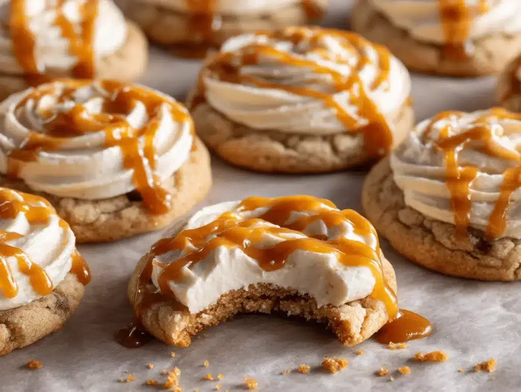 salted caramel cheesecake cookies - featured image