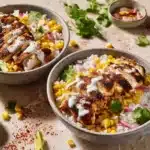street corn chicken rice bowl - featured image