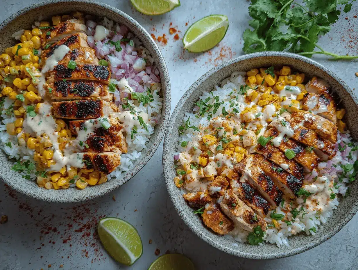 street corn chicken rice bowl preparation steps