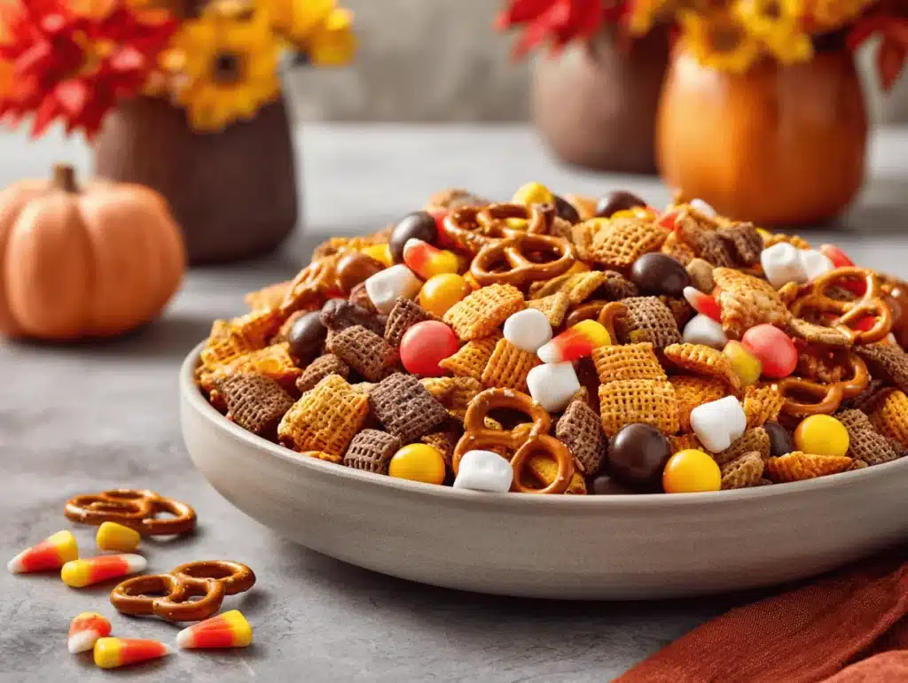 sweet and salty fall snack mix - featured image